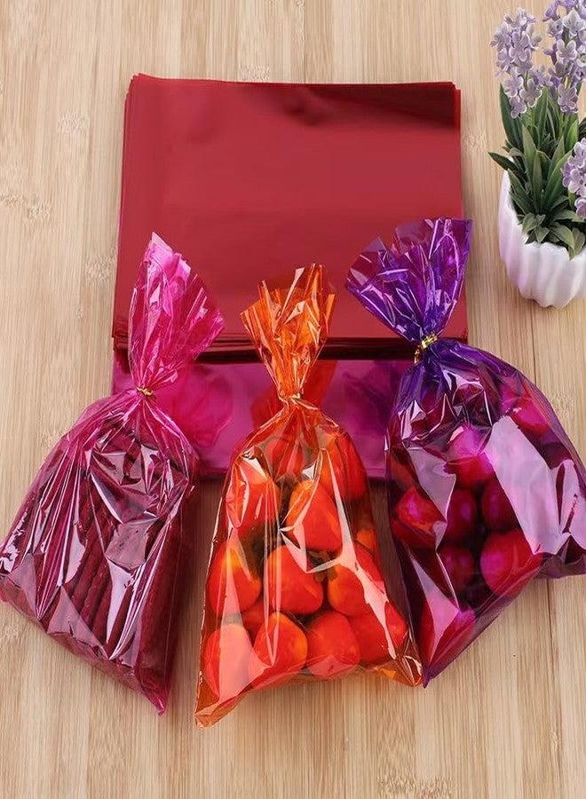 KUNYYI Purple Cellophane Treat Bags - 100Pcs Cello Bags Resealable 6x9 Inch Candy Favor Bags for Parties, Holidays, Snacks Goodie Gifts Party - Image 2